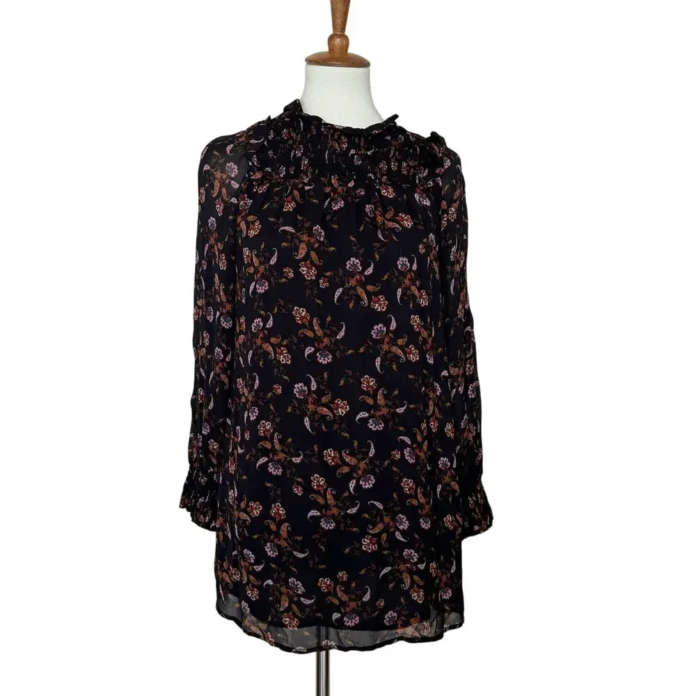 Sanctuary Brown Floral Babydoll Mini Dress Size 6 Cottagecore Fall Country $149 - Picture 7 of 9